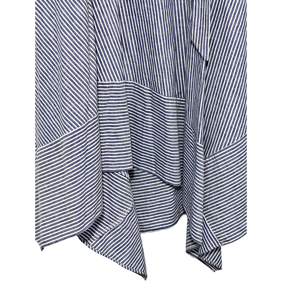 DKNY Hanker chief Style Blue and White Stripe Mid Length Skirt Size 6 NWT - Picture 3 of 9